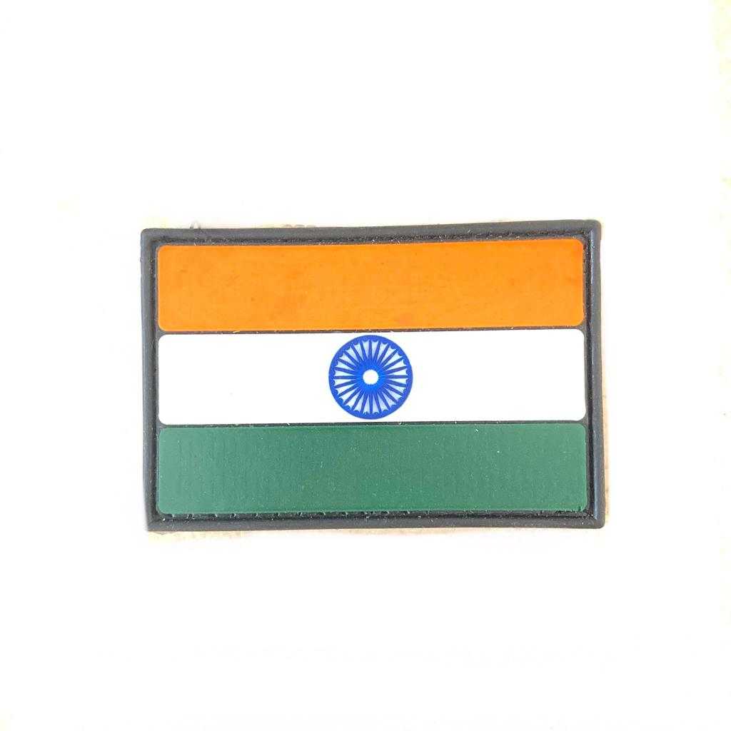 Rubber Velcro Flag Patch | Black/White